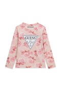 Guess longsleeve dziecięcy bawełniany z elastanem różowy K6BI07 K5805