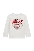 Guess longsleeve dziecięcy bawełniany biały K6BI04 K5797