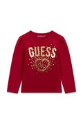 Guess longsleeve dziecięcy bawełniany bordowy K6BI04 K5797