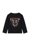 Guess longsleeve dziecięcy bawełniany czarny K6BI04 K5797