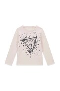 Guess longsleeve dziecięcy bawełniany z elastanem różowy K6BI03 K5796
