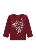 Guess longsleeve dziecięcy bawełniany z elastanem bordowy K6BI03 K5796