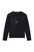 Guess longsleeve dziecięcy bawełniany z elastanem czarny J6BI30 K5832