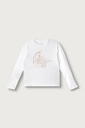Guess longsleeve dziecięcy bawełniany z elastanem biały J6BI29 K5831