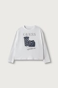 Guess лонгслів дитячий бавовняний з еластаном білий J6BI24 K6578