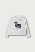 Guess лонгслів дитячий бавовняний з еластаном білий J6BI24 K6578
