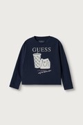 Guess лонгслів дитячий бавовняний з еластаном темно-синій J6BI24 K6578