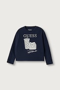 Guess лонгслів дитячий бавовняний з еластаном темно-синій J6BI24 K6578