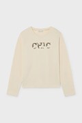 Mayoral longsleeve dziecięcy bawełniany z elastanem beżowy 7058