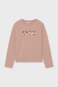 Mayoral longsleeve dziecięcy bawełniany z elastanem różowy 7058
