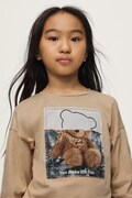 Mayoral longsleeve dziecięcy bawełniany brązowy 7001