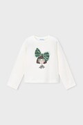 Mayoral longsleeve dziecięcy bawełniany z elastanem beżowy 4034