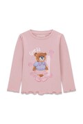 Guess блуза с дълги ръкави за деца от памук с еластан розова K6YI11 K3676