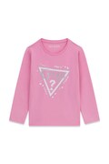 Guess longsleeve dziecięcy bawełniany z elastanem różowy K6YI02 K3663