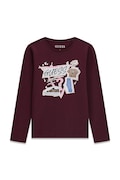 Guess longsleeve dziecięcy bawełniany z elastanem bordowy J6YI01 K3664