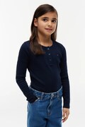Tommy Hilfiger longsleeve dziecięcy z bawełną granatowy KG0KG09463