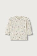 United Colors of Benetton longsleeve niemowlęcy bawełniany z elastanem beżowy 386YA107N
