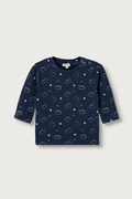 United Colors of Benetton longsleeve niemowlęcy bawełniany z elastanem granatowy 386YA107N