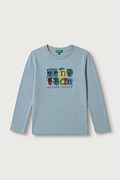 United Colors of Benetton longsleeve damski bawełniany turkusowy 3ATNG10NK