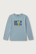 United Colors of Benetton longsleeve damski bawełniany turkusowy 3ATNG10NK
