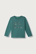 United Colors of Benetton longsleeve damski bawełniany turkusowy 3ATNG10NK