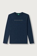 United Colors of Benetton longsleeve dziecięcy bawełniany granatowy 3ATNC10UD
