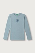 United Colors of Benetton longsleeve dziecięcy bawełniany turkusowy 3ATNC10UD
