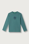 United Colors of Benetton Maglietta a maniche lunghe per bambini in cotone turchese 3ATNC10UD
