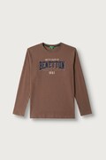 United Colors of Benetton tričko s dlhým rukávom detské bavlnené hnedé 3ATNC10UD
