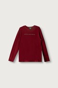 United Colors of Benetton Maglietta a maniche lunghe per bambini in cotone granata 3ATNC10UD