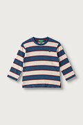 United Colors of Benetton Maglietta a maniche lunghe per bambini in cotone blu navy 35NUG10NO