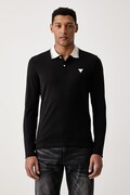 Guess longsleeve męski bawełniany z elastanem czarny M6BP58 K6201