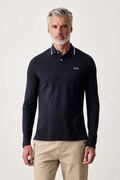 Guess tričko s dlhým rukávom pánske s bavlnou tmavomodré M6BP07 K6195