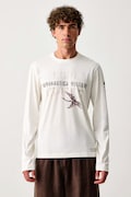 Aeronautica Militare maglietta a maniche lunghe da uomo in cotone beige TS2569UJ00641