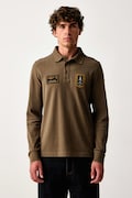 Aeronautica Militare longsleeve męski bawełniany brązowy PO1941UJ00703