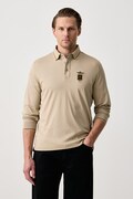 Aeronautica Militare longsleeve męski bawełniany beżowy PO1940UJ00663