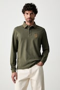 Aeronautica Militare longsleeve męski bawełniany zielony PO1940UJ00663