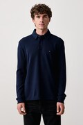 Tommy Hilfiger longsleeve męski bawełniany z elastanem granatowy MW0MW44651