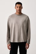 American Vintage longsleeve męski bawełniany beżowy MAFO02E