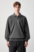 Carhartt WIP Harper Polo μακρυμάνικο ανδρικό βαμβακερό γκρί I036893