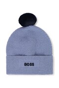 BOSS шапка с помпон за деца синя J53576