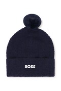 BOSS шапка с помпон за деца тъмносиня J53576