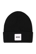 BOSS pletená čepice dětská černá J53575