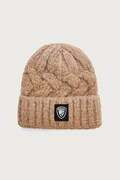 Blauer czapka damska z wełną beżowa BLDA05566