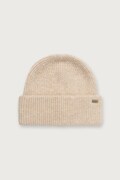 Barbour czapka beanie damska z dodatkiem wełny beżowa LHA0648