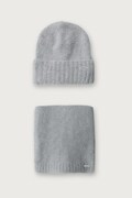 Barbour czapka i szalik damska z dodatkiem wełny niebieska LGS0106