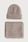 Barbour czapka i szalik damska z dodatkiem wełny różowa LGS0106