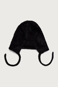 Kangol czapka uszatka damska FAUX FUR KNIT BONNET czarna K3792.BK001
