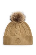 Lauren Ralph Lauren czapka beanie damska z wełną brązowa 454P23548