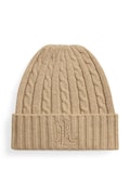 Lauren Ralph Lauren czapka beanie damska z wełną beżowa 454P23505